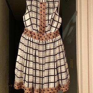 Bebe black & white checkered beaded sleeveless dress